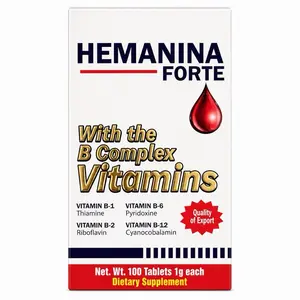 Hemanina Forte B-Complex Supplement – Daily Wellness Support – Vitamin B1, B2, B6 & B12 – 100 Tablets