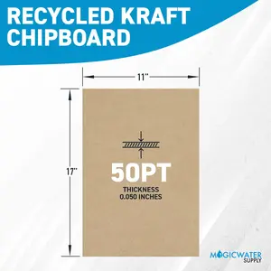 Chipboard Sheets 11 x 17 inch - 50pt (point) Heavy Weight Brown Kraft Cardboard for Scrapbooking & Picture Frame Backing (.050 Caliper Thick) Paper Board | MagicWater Supply