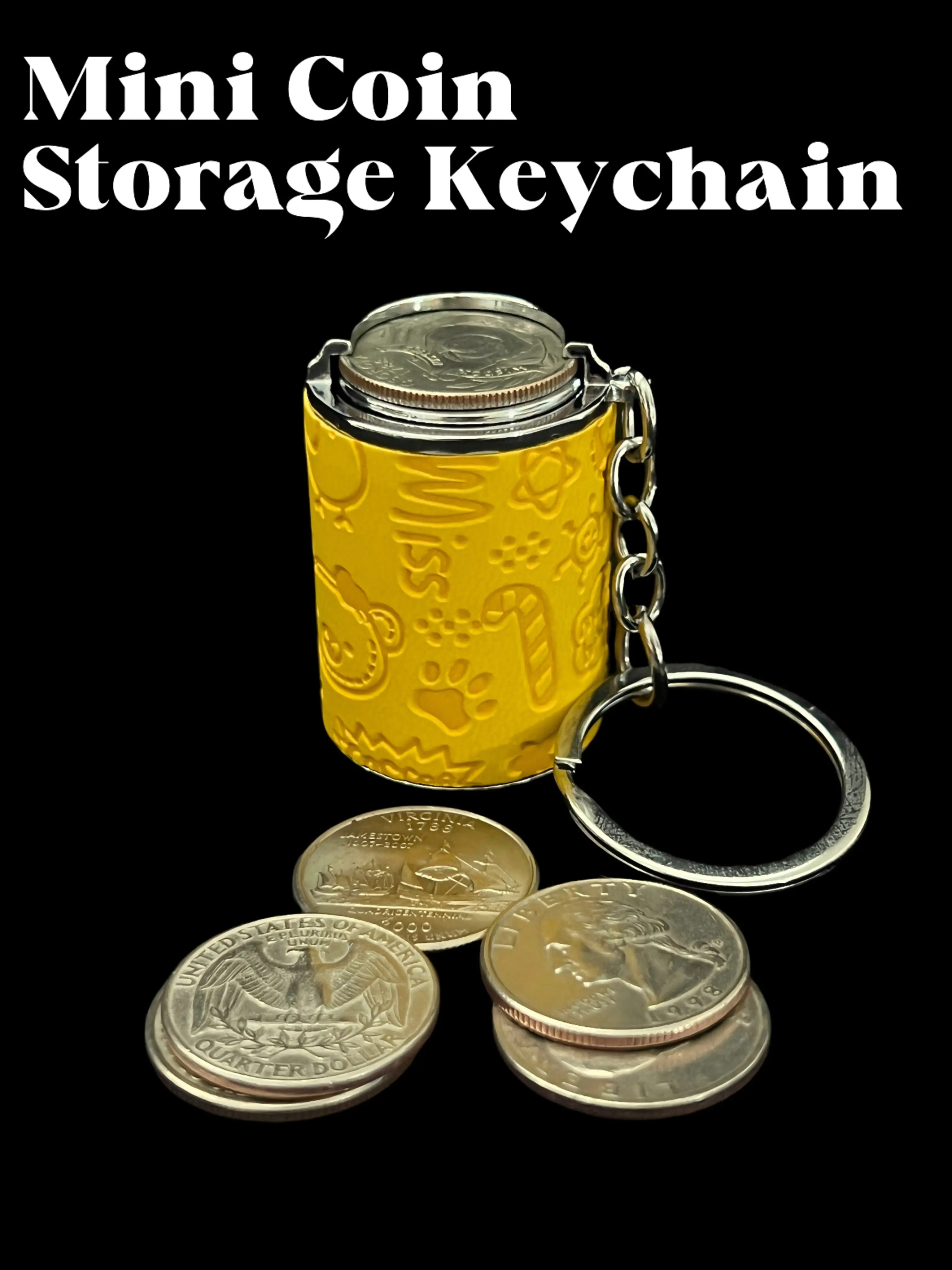 Mini Coin Bank 2-in-1 Fidget Stress Relief & Portable Coin Storage Loose Change Holder Secure Snap Closure Keychain Perfect for Daily Carry Satisfying Coin Drop Feel Piggy Bank