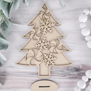 Peppermints & Snowflakes Standing Christmas Holiday Tree