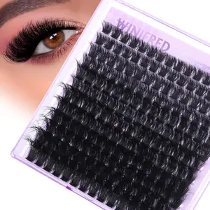 Winifred Lash Clusters Eyelash Extension Thick Volume Individual Lashes 100D Lash Extension 18mm D Curvature Clusters Lashes Mink Lash Cluster DIY Extension Eyelash (180pcs)
