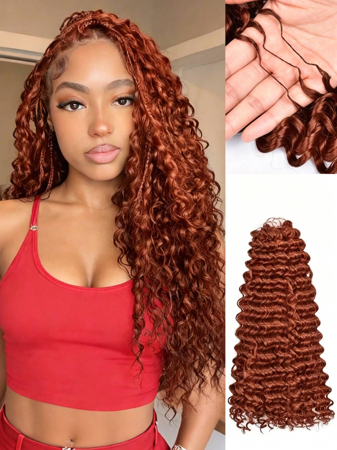 Women's Virgin Human Hair Crochet Piece - 18/20in, 50g Pre-Looped Feather Bond Open End, Burmese Curly Waves, Invisible Seamless Knotless Soft BM Hair, Natural & Bouncy, Virgin Hair Women's Virgin Human Hair Crochet Piece - 18/20in, 50g Pre-Looped Feather Bond Open End, Burmese Curly Waves, Invisible Seamless Knotless Soft BM Hair, Natural & Bouncy, Virgin Hair
