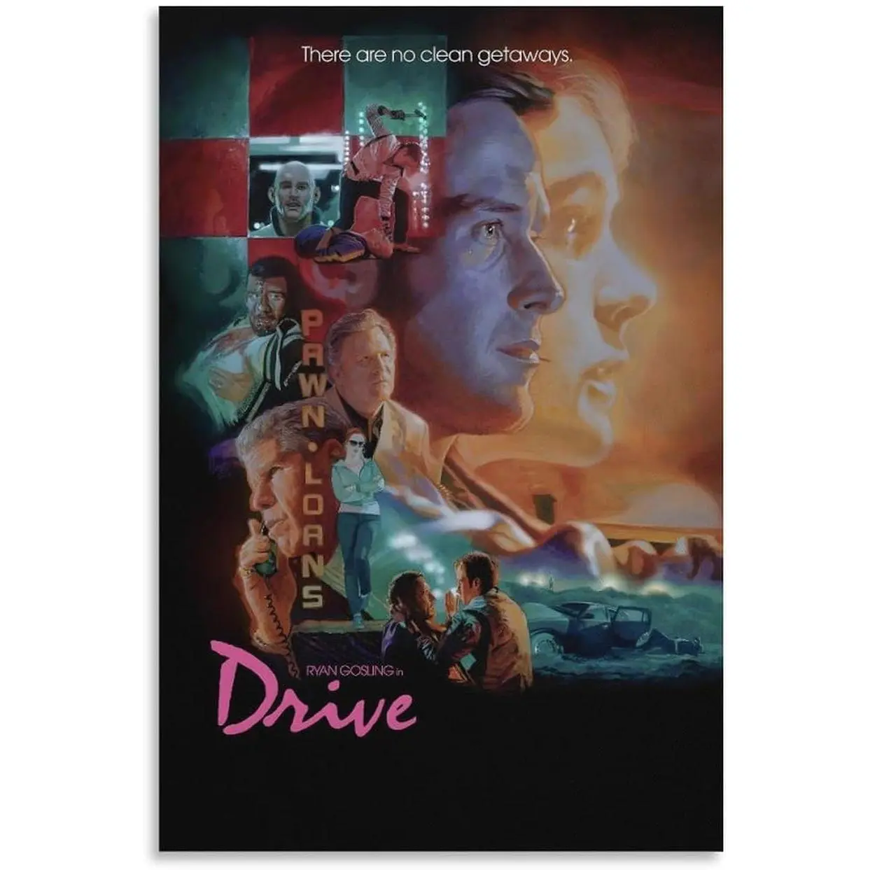 Drive Movie Canvas Poster, Wall Art Vintage Print for Bedroom Office Dorm Decor, Retro Painting Gift for Living Room Fans, Cool Artistic Style (19)
