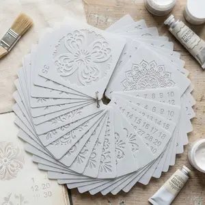 Laser Cut Mandala Stencil Kit: Reusable Waterproof Art Templates for DIY Painting on Walls, Wood, Tile, Fabric. High Precision Multi-Scene Crafting, Journal Decoration & Stress Relief Hand Painting Tools.