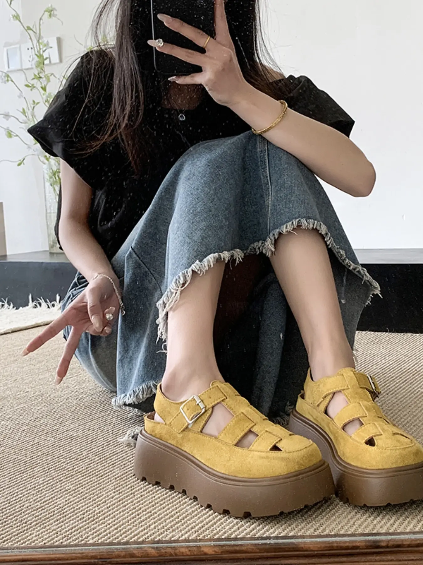 Women's Open Toe Roman Sandals, Boho Style Sandal, Casual Fashion Sandals, Casual Versatile Thick Sole Shoes, Lightweight Breathable Comfort Summer Footwear, Bohemian Trendy Sandals