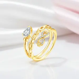Luxurious Pear Cut Diamond Option Infinity Chain Engagement Ring