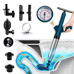 Toilet Plunger Set, 1 Set High Pressure Toilet Plunger Tool, Kitchen and Bathroom Stainless Steel Toilet Plunger, Hotel and Home Bathroom Accessories