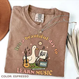 It's a Beautiful Day to Learn Music Goose Shirt – Music Teacher T-Shirt – Back to School Comfort Colors Tee – Cute Teacher Shirt - DarkFlex