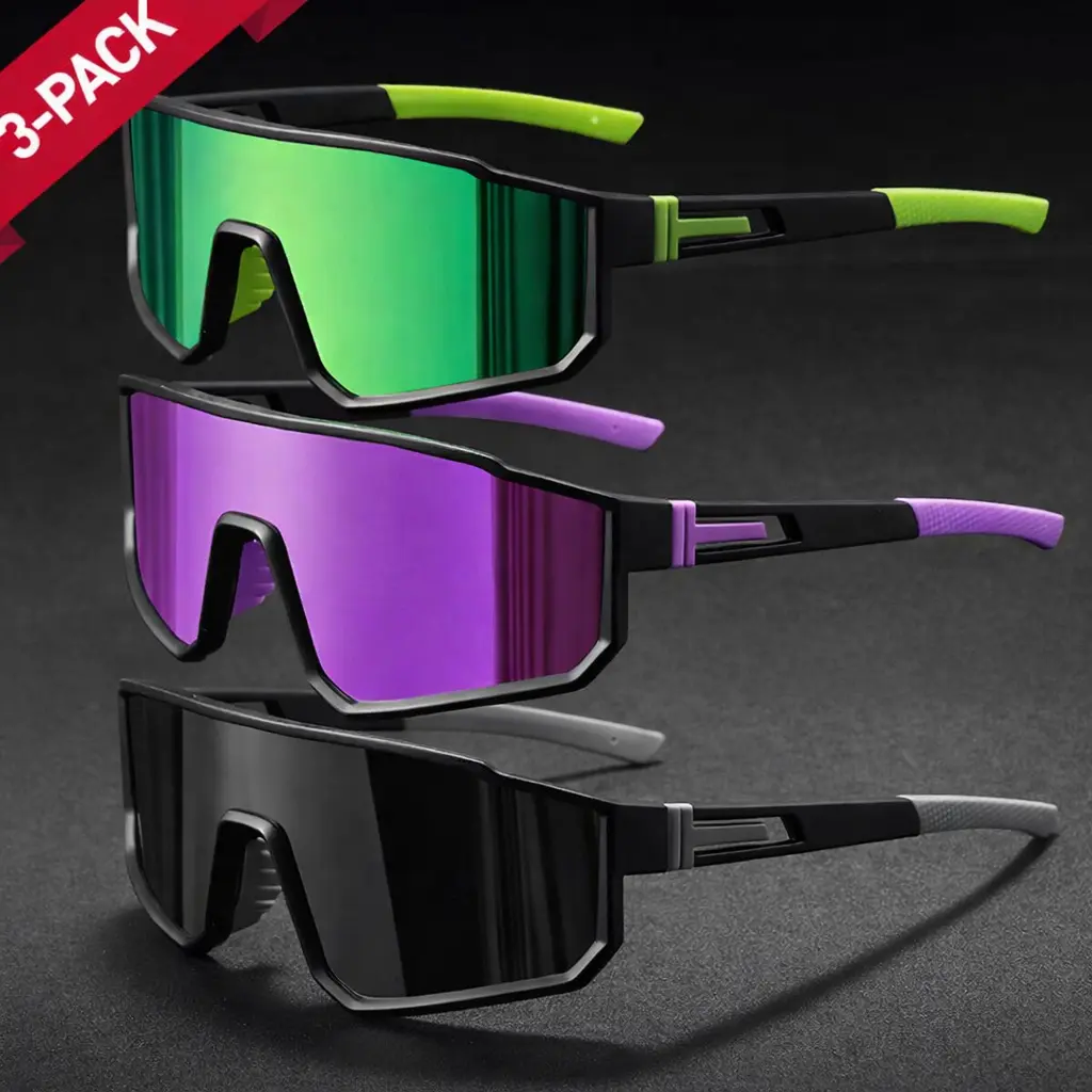 3-Pack Fashion Outdoor Athletic Cycling Sunglasses For Men 