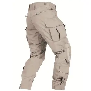 Men'S Camo Tactical Pants With Knee Pads, Camo Cargo Pants Hunting Hiking Outdoor Pants 10 Pockets (No Belt)