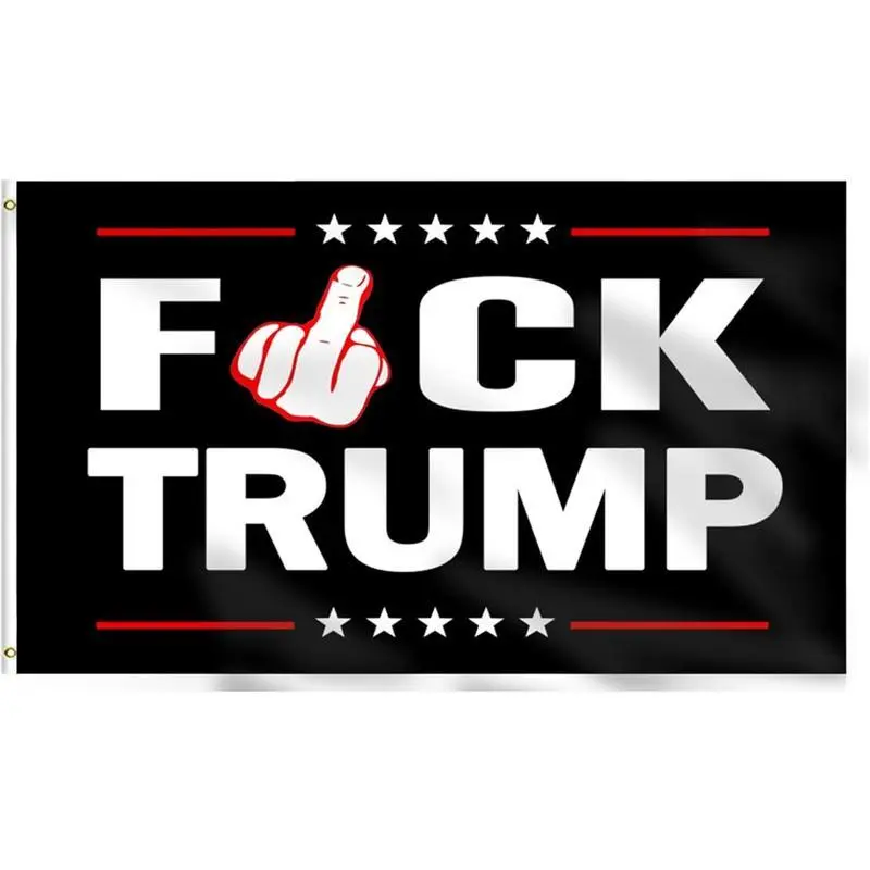 Anti-Trump Durable Polyester Canvas Decorative Banner with Brass Grommets, 60x40in Rollable Machine-Washable Home Supply - Indoor-Outdoor Outdoor Flag, Christmas Home Party Decoration Gift for Boyfriend