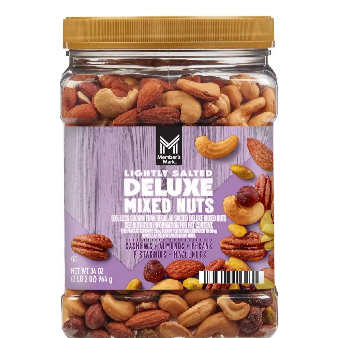 Protein Rich Deluxe Mixed Nuts Lightly Salted (34oz) - Perfect Snack for Anytime