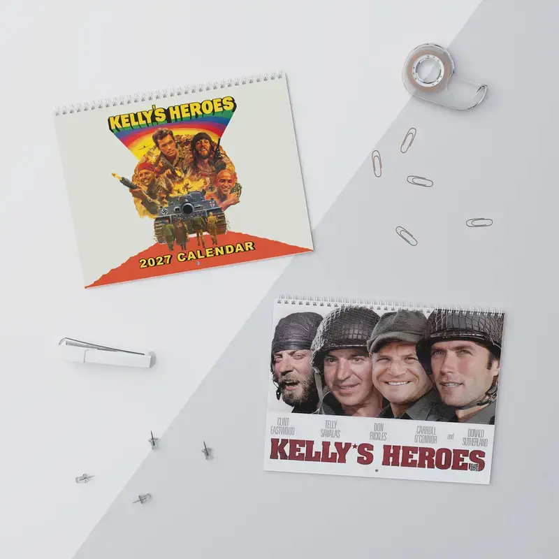 Best Line Of Kelly's Heroes 2027 Wall Calendar, Classic WWII Movie Calendar And Planner, Vintage War Film Decor, Christmas Gift For Fans