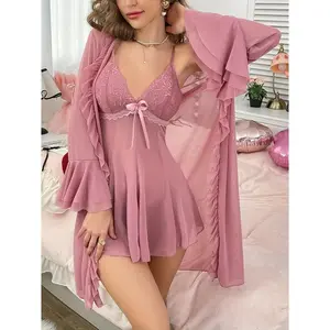 Elegant Lace Nightgown for Women, Spaghetti Strap Slip Sleep Dress, Comfortable and Romantic