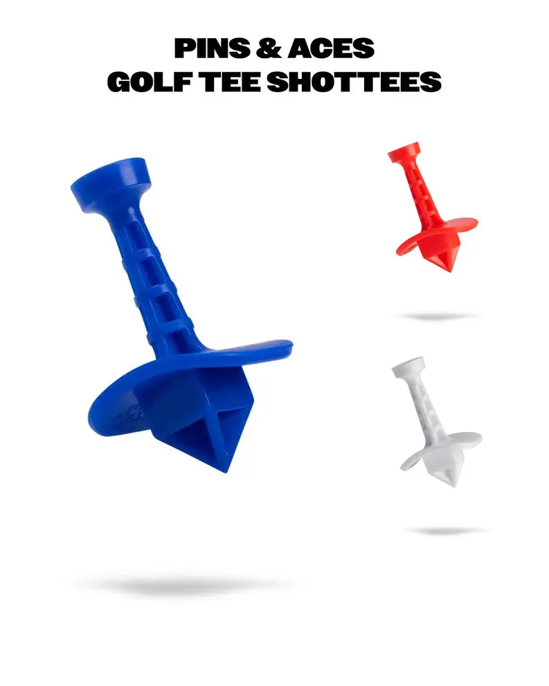 Pins and Aces Shottees Golf Tees - 3-Pack Golf Accessory with Patent-Pending Proprietary Design, Universal Fit, Puncture Function, Party-Ready Gear for Bachelor Party, Rowdy Round, Punch & Swing Events