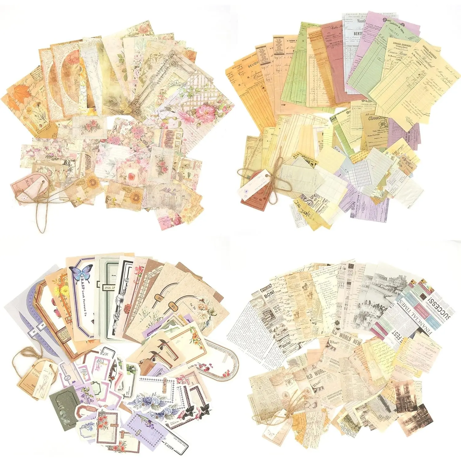 400-Sheet Scrapbook Paper - Handmade DIY Journaling Supplies, Vintage Craft Accessory for Collage Card Album Embellishments, Specialty Kitchen Utensil Gift