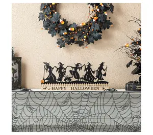 Glitzhome 18"L Halloween Dancing Witch Countdown Table Sign
