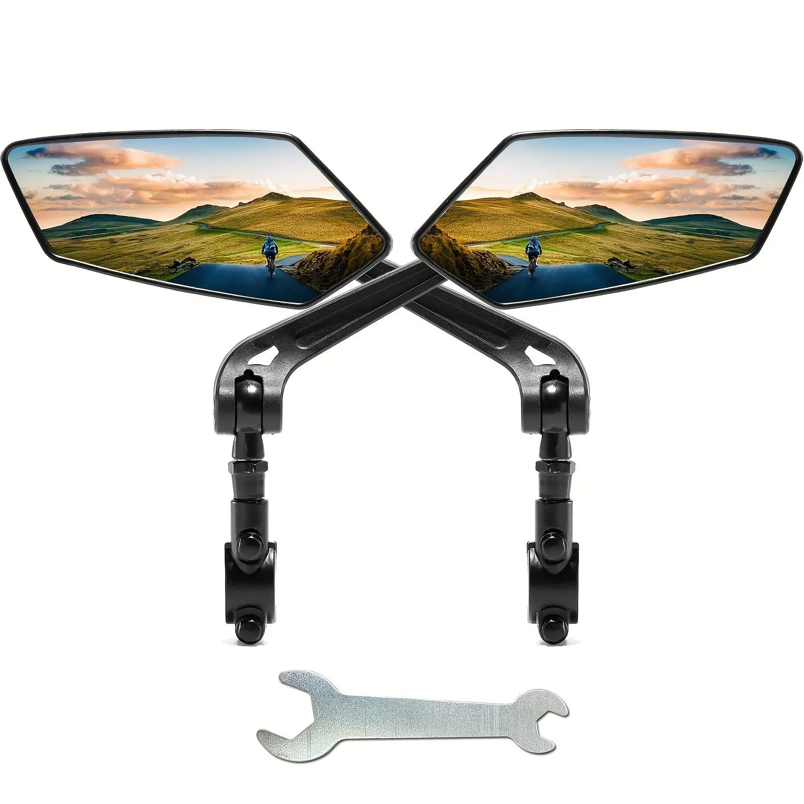 Bike Handlebar Rearview Mirror, Bike Mirrors, 2 Counts/set 360° Rotatable Wide Angle Rear View Mirror, Universal Fit for Bicycle, E-bike, Scooter, and Snowbike, Outdoor Cycling Accessories