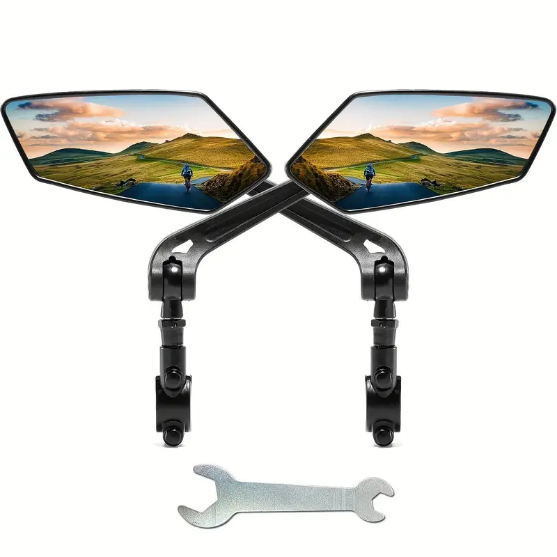 Bike Handlebar Rearview Mirror, Bike Mirrors, 2 Counts/set 360° Rotatable Wide Angle Rear View Mirror, Universal Fit for Bicycle, E-bike, Scooter, and Snowbike, Road Bike Accessories, Outdoor Cycling Accessories