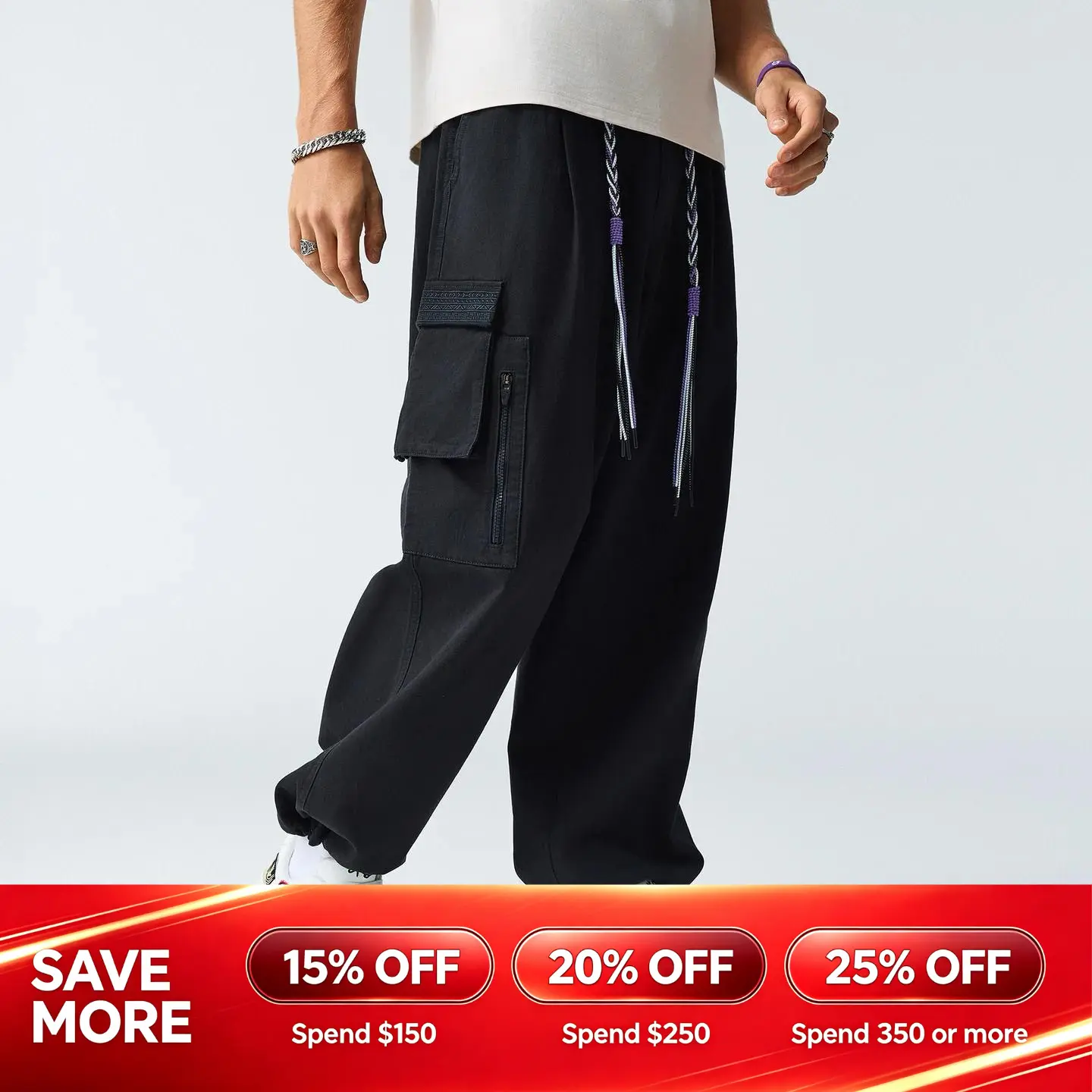 ANTA KAI Round House Pants Kyrie Irving Fashionable Stylish Black Purple All Season Comfortable