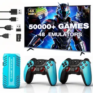 U36 Retro Gaming Console, 2026 Gaming Stick Pro, 128GB, 4k HDMI Output, and 2.4GHz Wireless Controller, Compatible With 48 Classic Emulators, Plug and Play Video Games for TV (Blue)