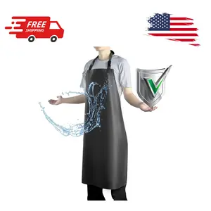 Waterproof Apron with Comfortable Adjustable Bib Rubber Vinyl Dishwasher Heavy Duty Apron