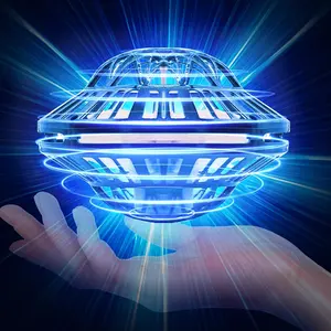 UFO Flying Orb Toy Auto Return Function, LED Light Hover Drone Hand Boomerang, Shockproof Portable Reusable Gadget for Outdoor Play Party gifts
