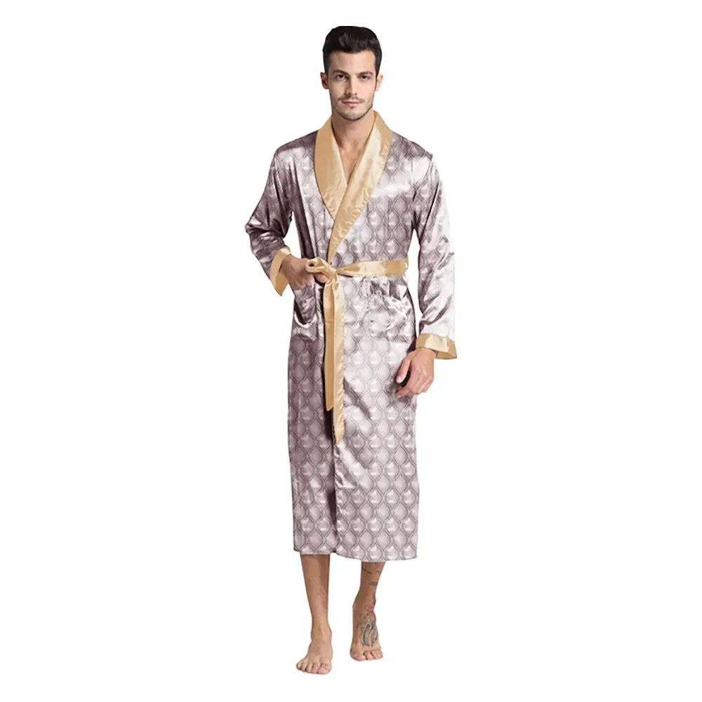Gold Diamond Lightweight Silky Satin Robe