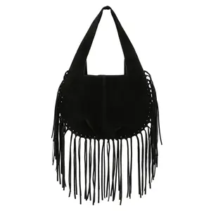 HDE Women's Faux Suede Leather Bag Fringe Tassel Shoulder Purse Western Handbag