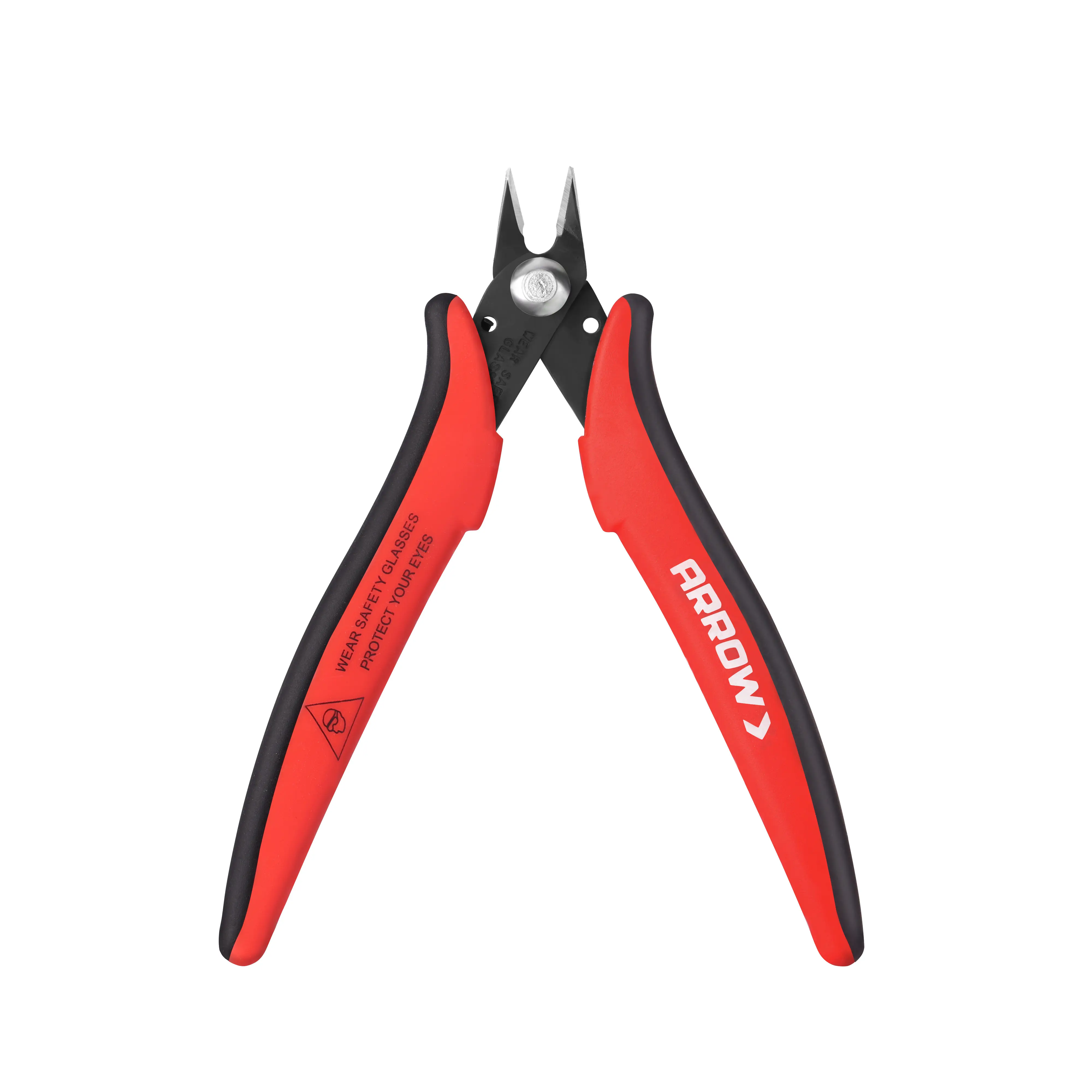 ARROW Micro Wire Cutters, 5" Precision Flush Cutters with Streamlined Handle and Ultra-Sharp Cutting Edge, Side & Diagonal Flush Cut Pliers for Electronics, Jewelry, Crafts, Zip Ties and Soft Wires