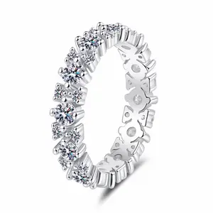 Moissanite Eternity Band ~1.5CT Total | 925 Sterling Silver | Everyday Luxury