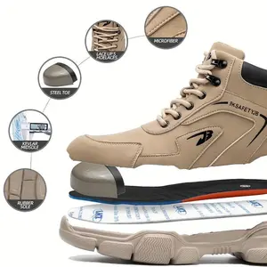 Steel Toe Safety Shoes Puncture Proof Work Shoes Boots, Industrial And Construction Site