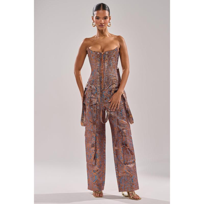 CHECK IT OUT BROCADE BRONZE TROUSER