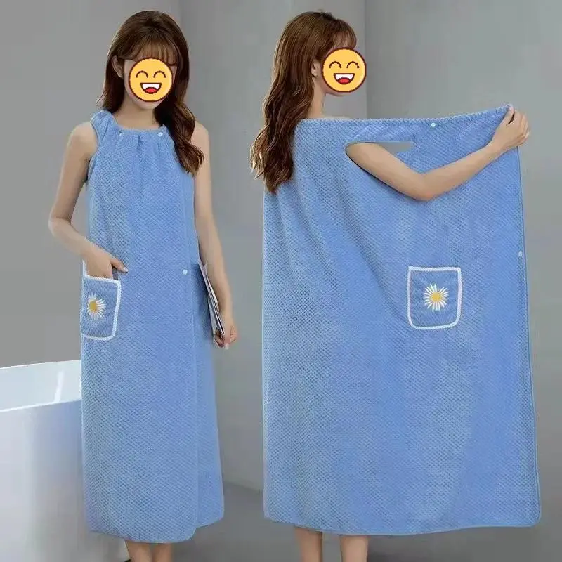 Soft Absorbent Bathrobe Wearable Bath Skirt for Women with Daisy Print Bath Towel for Home and Travel Charming Colors & Versatile Use Soft Absorbent Bathrobe Wearable Bath Skirt for Women with Daisy Print Bath Towel for Home and Travel Charming Colors & Versatile Use