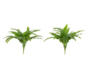 Nearly Natural Set of (2) 19" UV Resistant Boston Fern