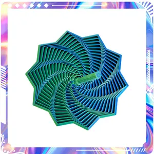 3D Printed Fidget Toy with Handle R Carrot Tower Star Optical Illusion Decompression Toy Folding Polygon Spiral 3D Stress Relief Gadget