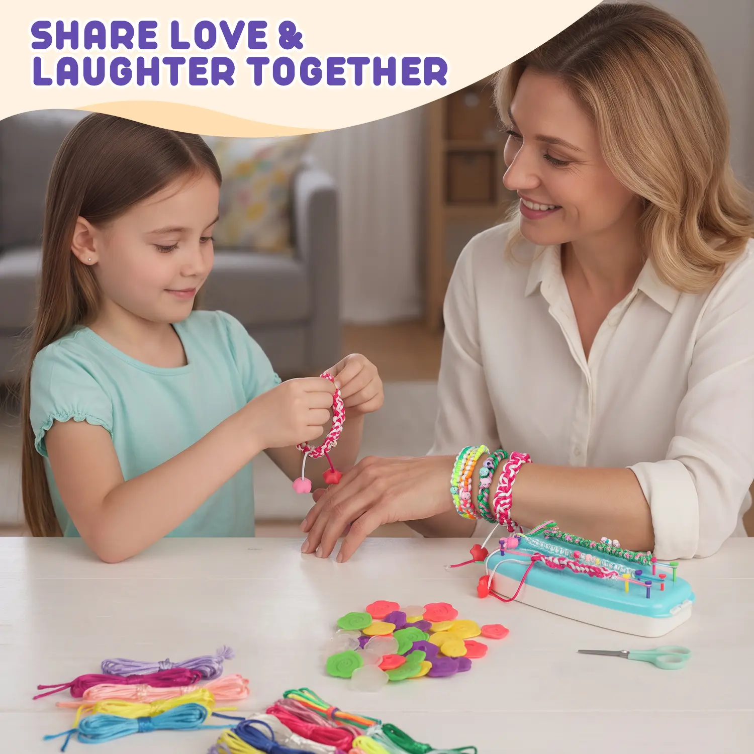 Friendship Bracelet Maker,,Beginner Friendly,Easy DIY Weaving For Friendship Bracelets,Simple Operation,Quickly Weave Multiple Pattern Bracelets,Improve Kids Hands On Ability,Handmade Bracelet As Heartfelt Gift For Friends