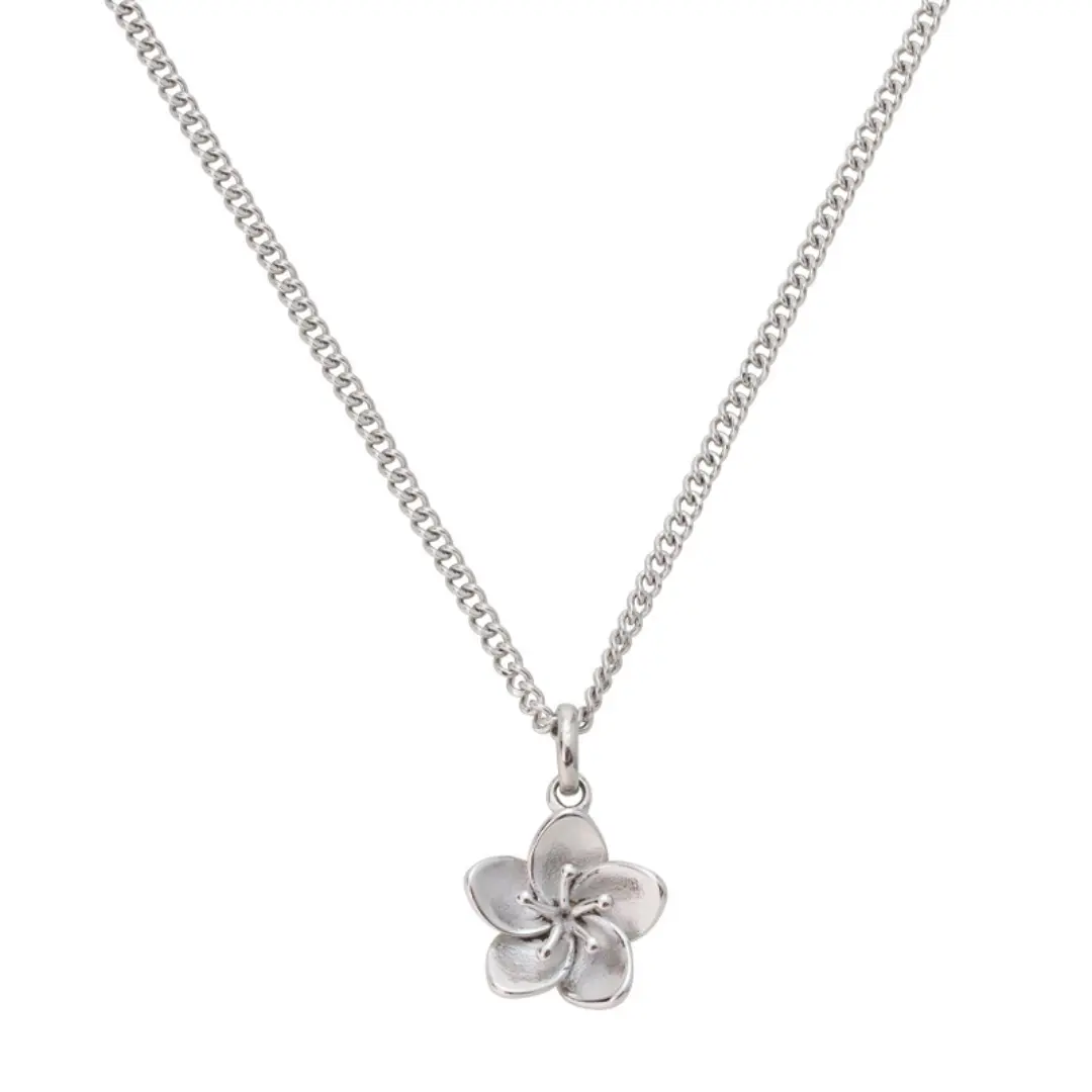 Silver Waterproof, Hibiscus Necklace