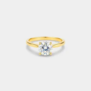 Round Cut Solitaire Moissanite Ring