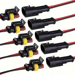 10pcs 2 Pin Way Electrical Wire Connector, Quick Connectors, 18awg Male Female Plug Socket, Quick Disconnect for Car, Truck, Motorcycle, Boat, Universal Connector