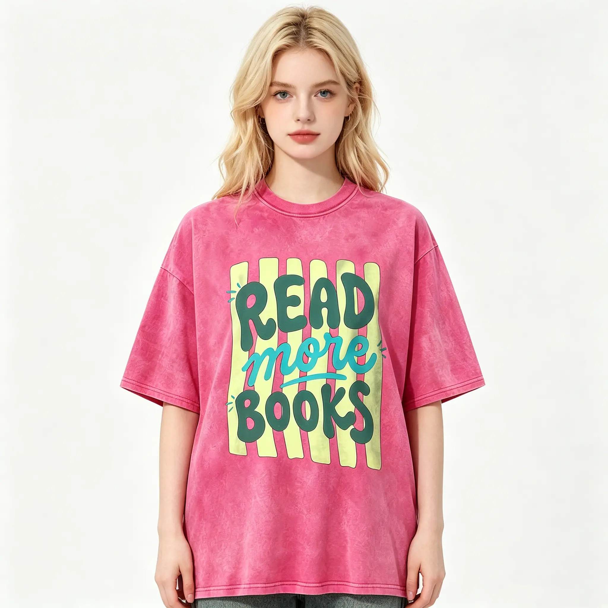 Men's Cotton Short-Sleeve Basic Elastic T-Shirt - Book Lover Gifts, Trendy Stripes Bookish Graphic, Read More Books Design, Knit Solid Fabric, Round Neck, Baggy Loose Fit, Smooth Seamless Ribbed, Foldable, All Seasons Stylish Classic Menswear