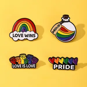 New Rainbow Love Theme Brooch Gender Equality Elements Peripheral Metal Badge Clothes Bag Accessories