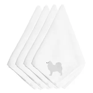 212 MAIN Samoyed Embroidered Napkins - 4-Piece Polyester Tableware Set, Four-Piece