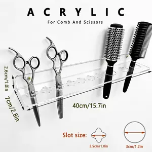 Acrylic Wall-Mounted Scissor Holder, Transparent Clear Pet Grooming Tool Storage Box, No Drilling/screw Installation, 0.3cm Thick, Dog Salon Use