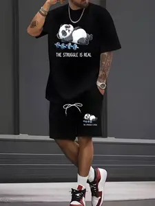 Men's Summer Short Sleeve Shorts Set, Clothes Outfit Menswear, Comfortable Round Neck Top & Soft Fabric, Casual Outdoor Sports Fitness, Weekend Shopping