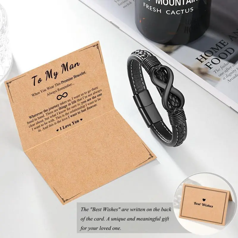 Mens Leather Bracelet Gifts for Son Grandson Man Him Husband Boyfriend Birthday Christmas Anniversary Valentines Day Gift Ideas Mens Leather Bracelet Gifts for Son Grandson Man Him Husband Boyfriend Birthday Christmas Anniversary Valentines Day Gift Ideas