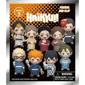 Haikyuu Officially Licensed PVC Blind Box 3D Figurine, Bag Clip Charms, Hinata Kageyama Tsukishima Nendoroid Set, Anime Figure Keychain