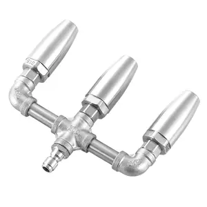 3-in-1 Stainless Steel Pressure Washer Triple Turbo High Flow Nozzle - 360° Rotating, 1.5 Orifice, 3000 PSI Max, 1/4" Quick Connect Fitting, Father's Day Gift