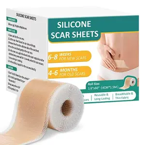 Silicone Scar Sheets,Silicone Scar Tape(1.6"X 59" Roll-1.5M) For Surgical Scars, Reusagble Effective Removal Silicone Scar Removal Strips For Surgical,C- Section, Tummy Tuck