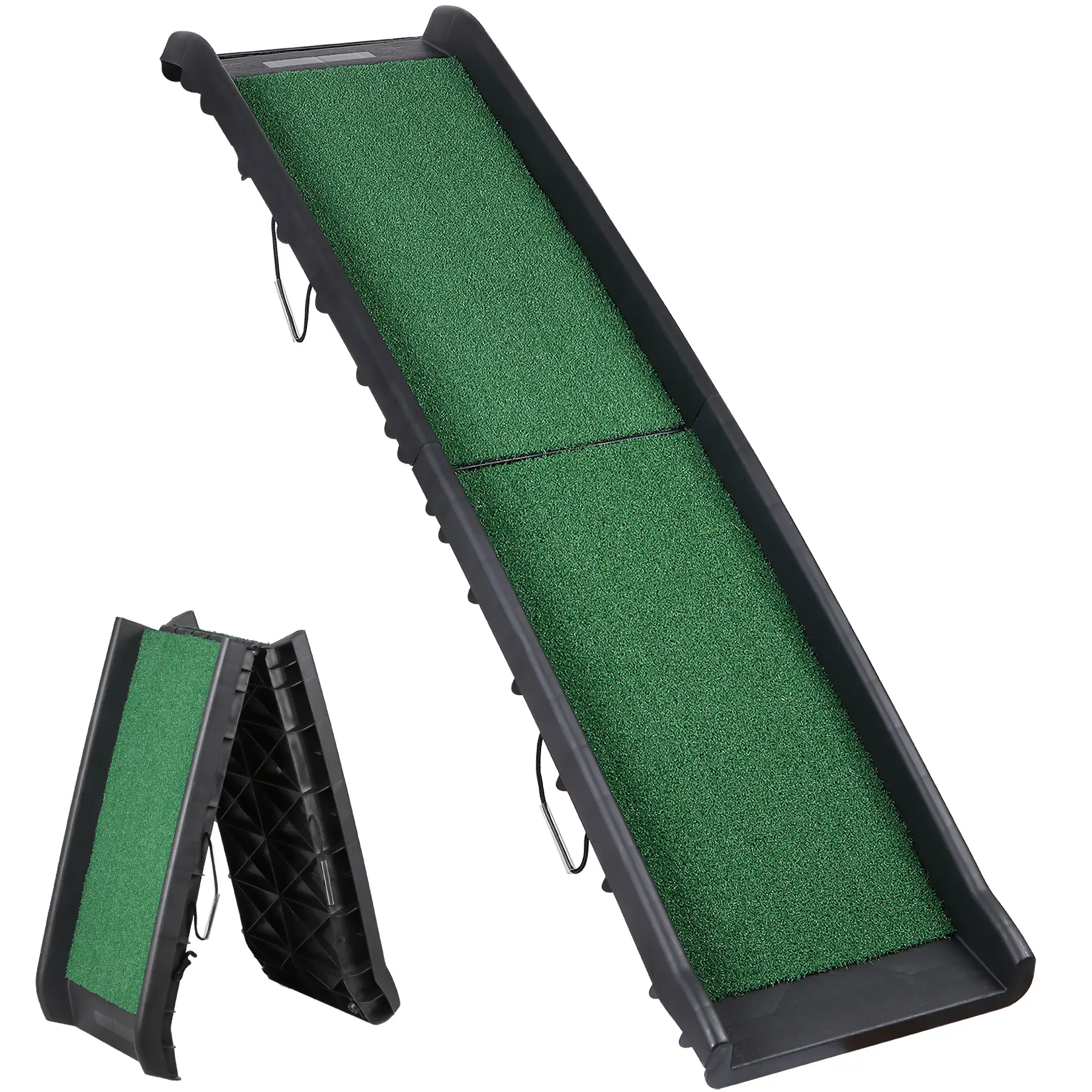 SUPERDEAL 61" Folding Dog Car Ramp - Portable Lightweight Outdoor Pet Ramp with Non-Slip Surface, Easy Transport, Safe Access for Large Dogs & SUVs
